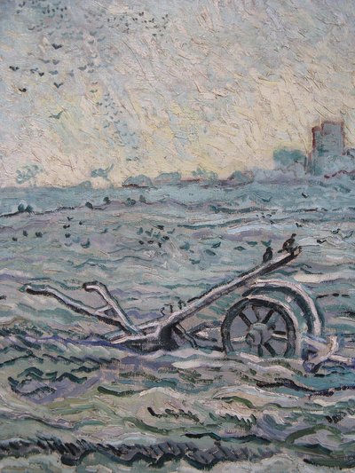 Snow-Covered Field with a Harrow by Vincent van Gogh